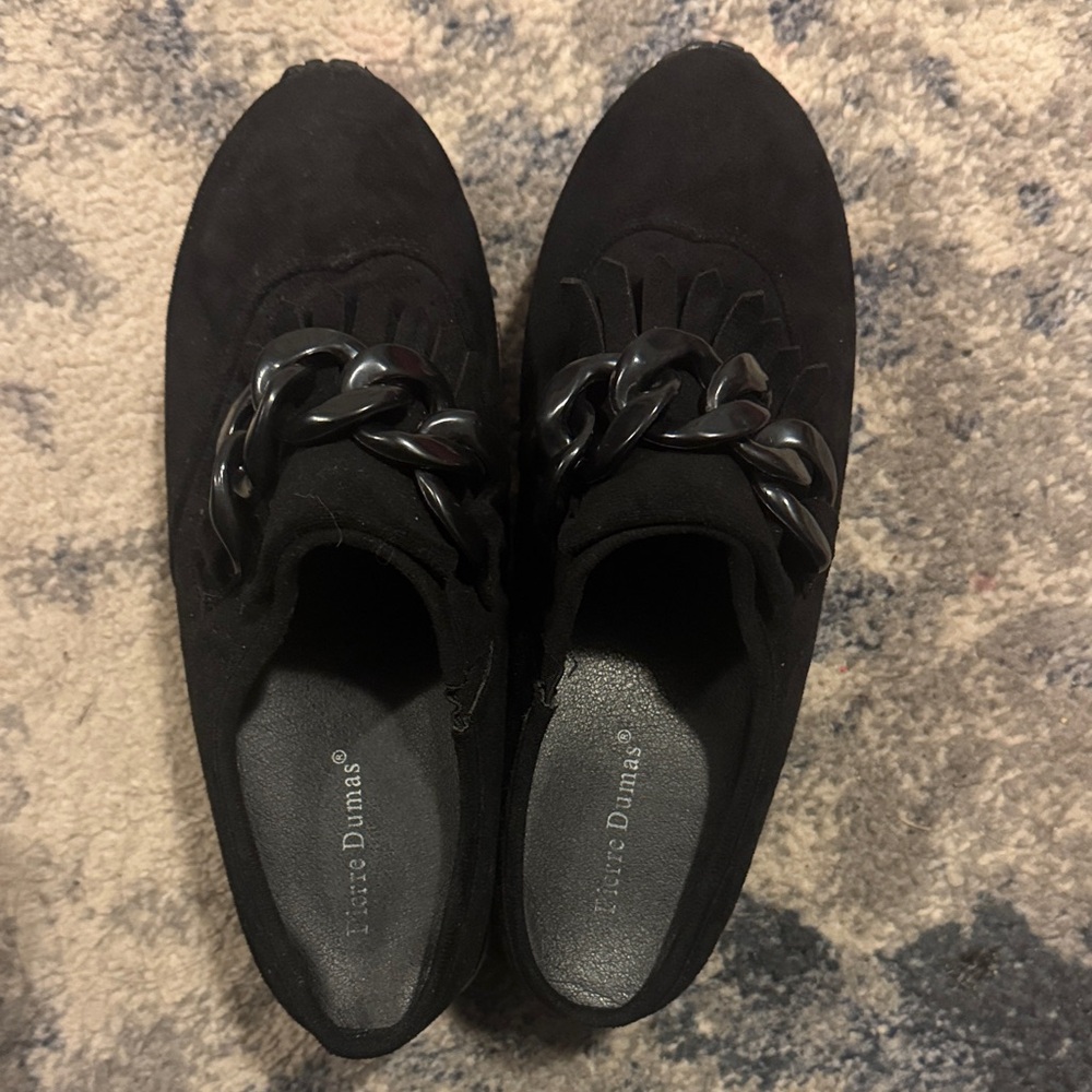 Pierre Dumas Black Loafers with Chain Detail